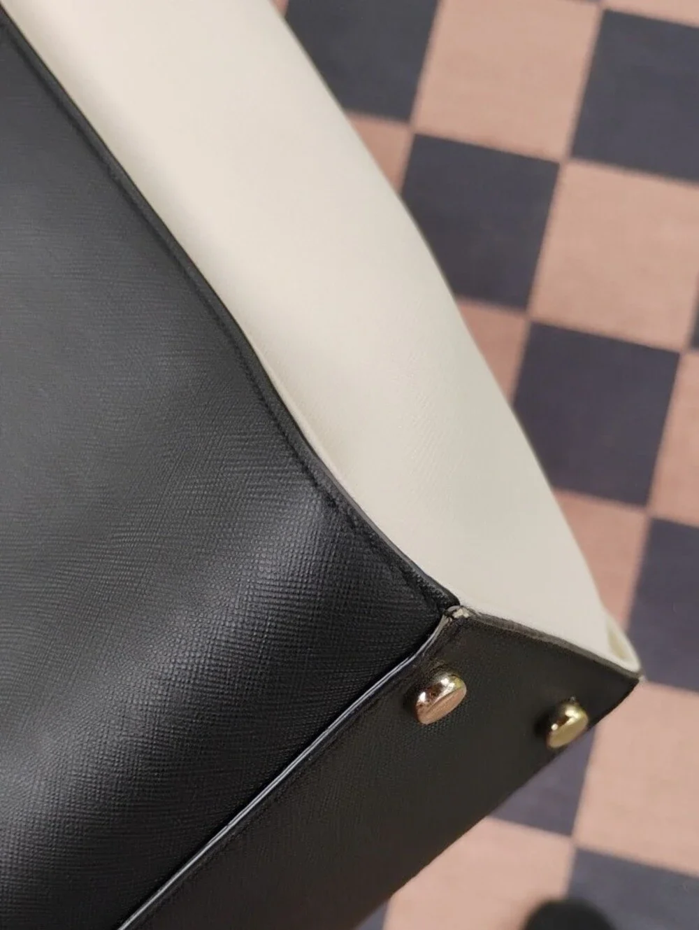 kate spade Black and Cream Saffiano Leather Tote And Free GUC Wallet